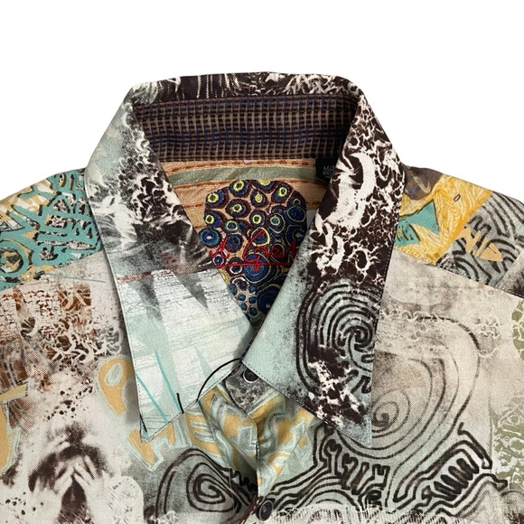 Robert Graham Graffiti Collage Shirt Flip Cuff - Picture 2 of 15